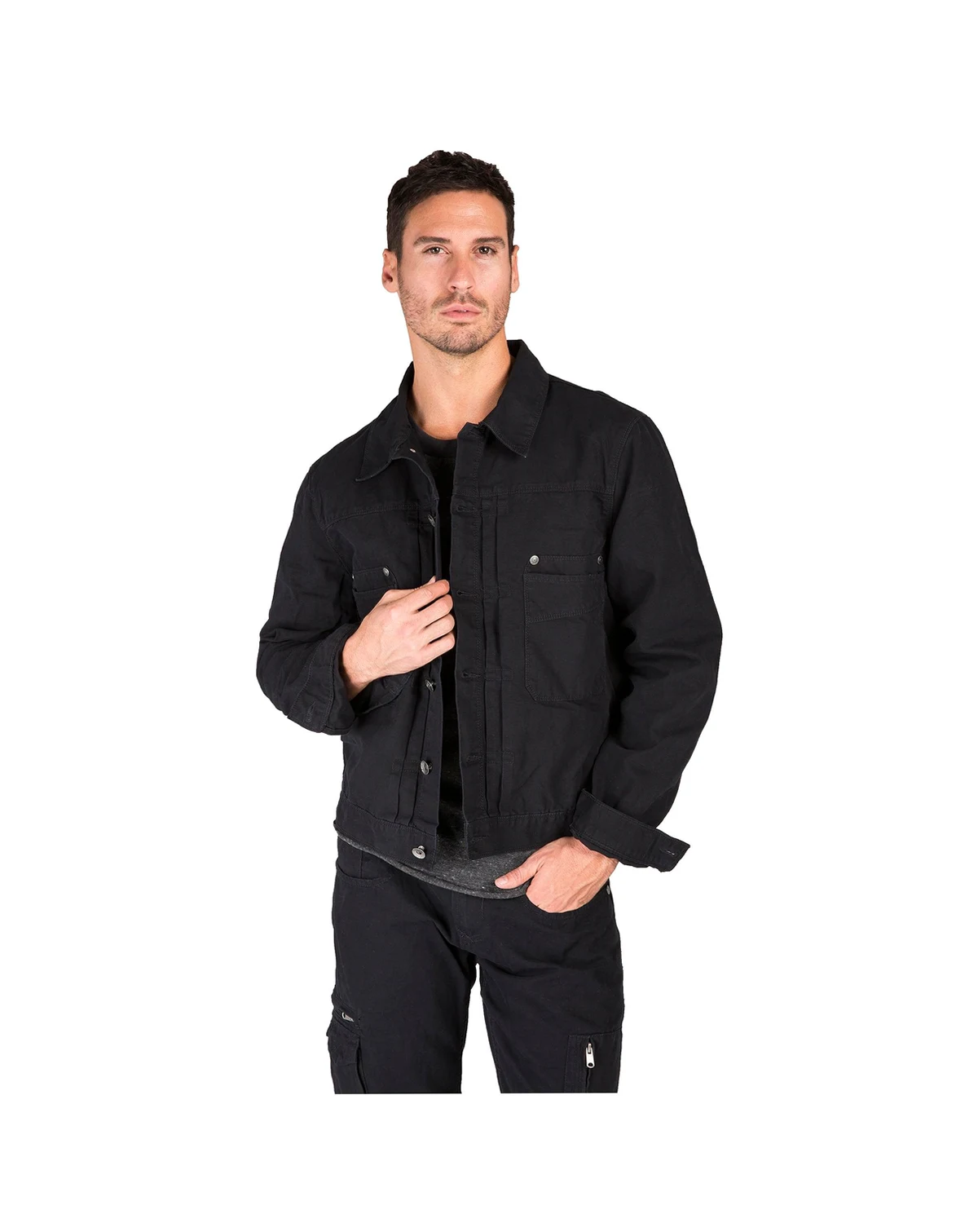 Men's Heavy Washed Canvas Trucker Jacket