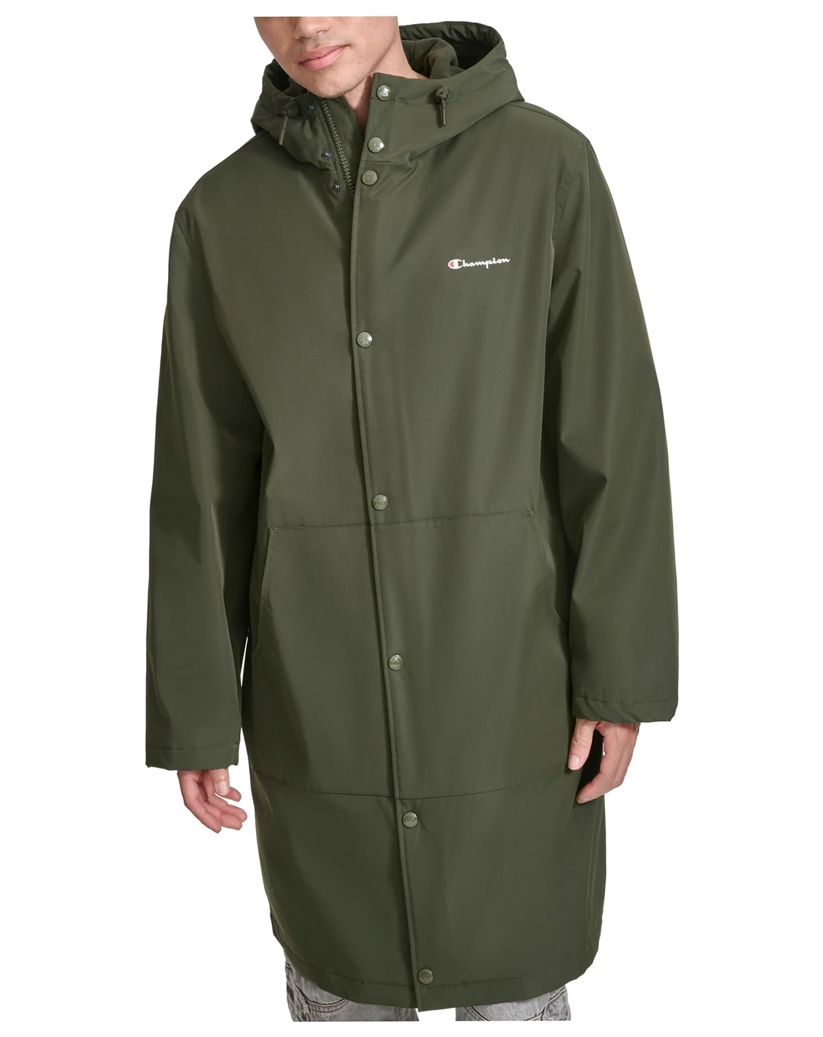 Men's Hooded Stadium Jacket with Fleece Lining