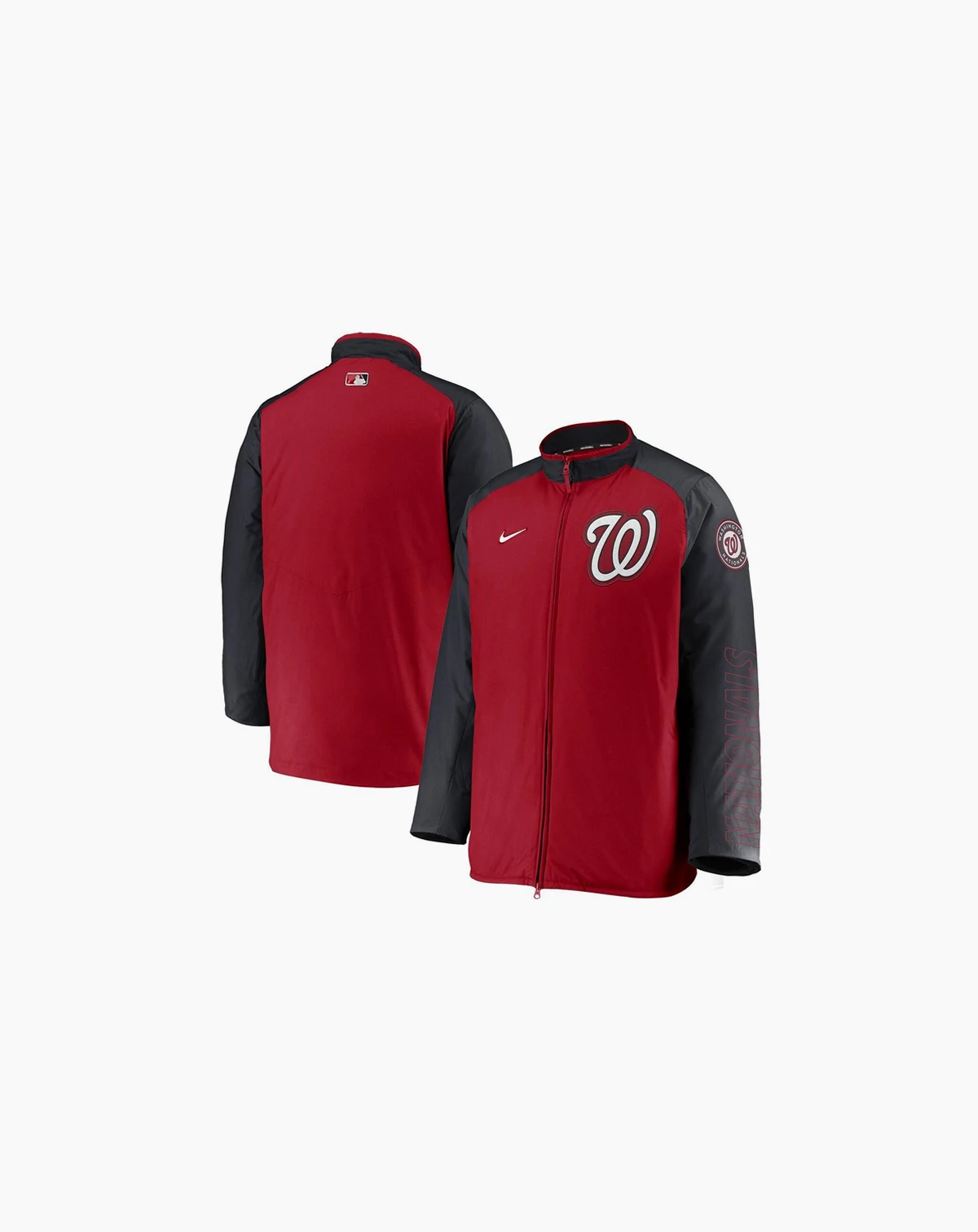 Men's Red, Navy Washington Nationals Authentic Collection Dugout Full-Zip Jacket