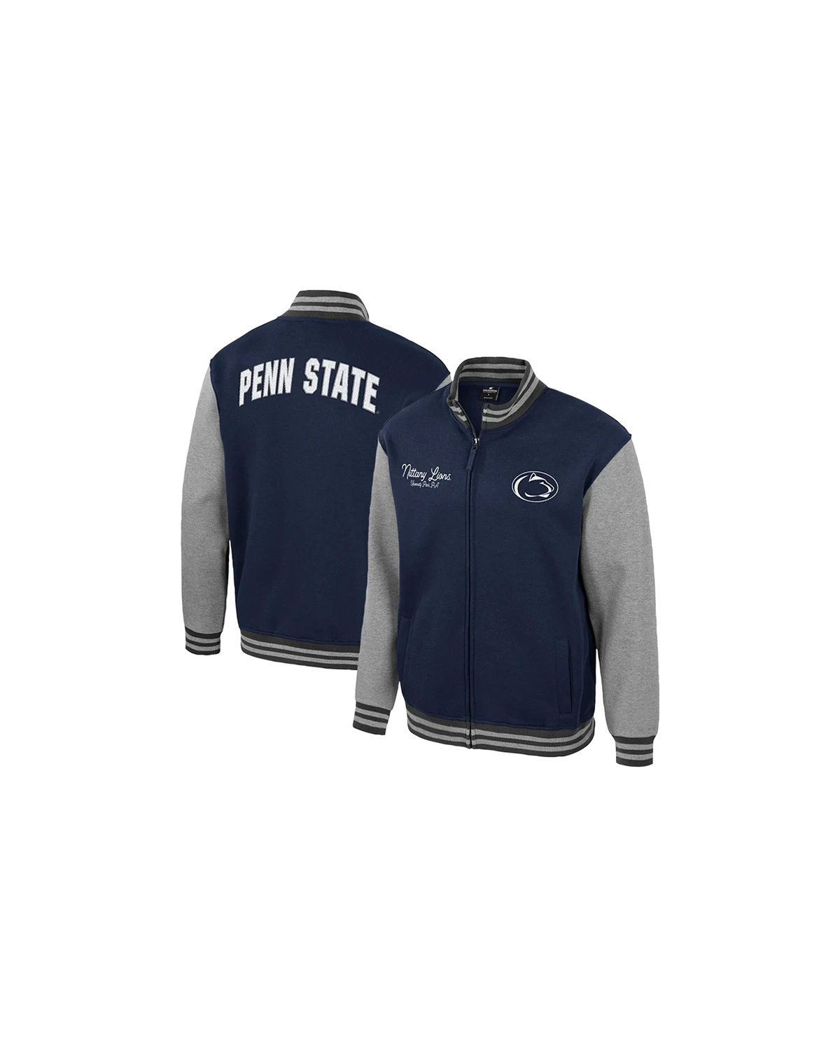 Men's Navy Penn State Nittany Lions Ambi-Turner Full-Zip Varsity Jacket