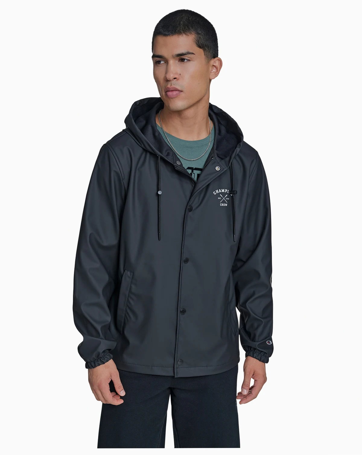 Men's Rubberized Hooded Rain Jacket
