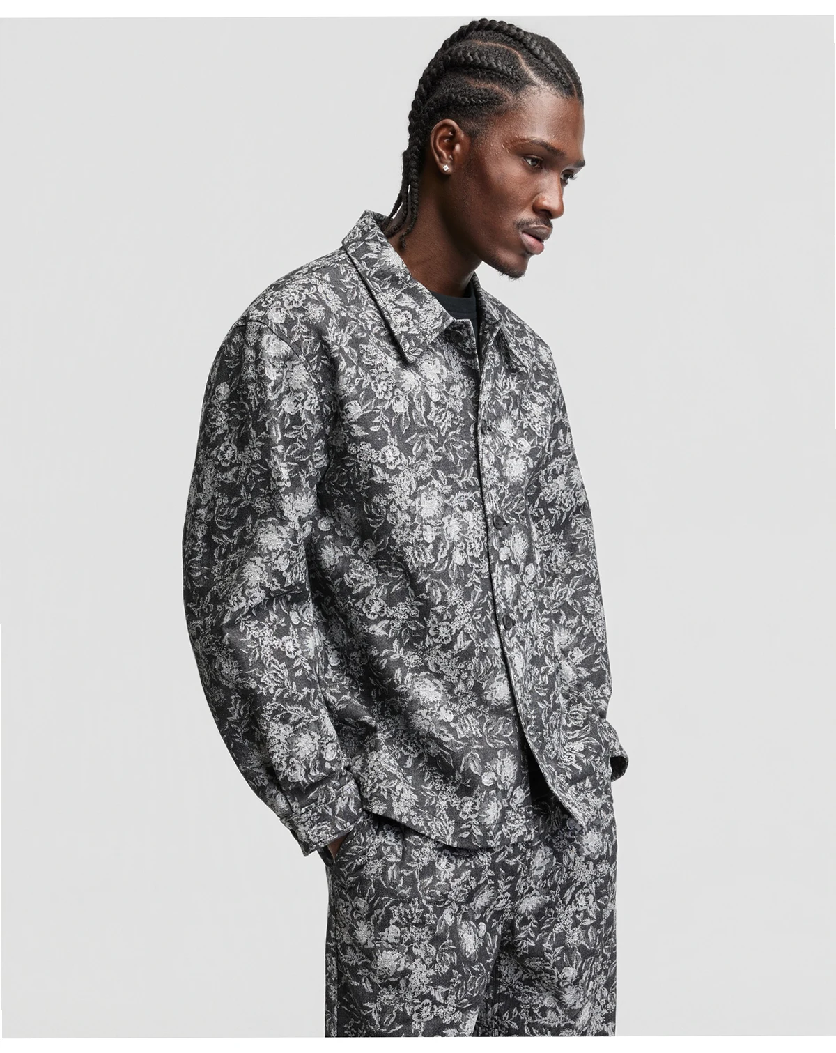 Men's Relaxed-Fit Floral Overshirt, Macy's Exclusive