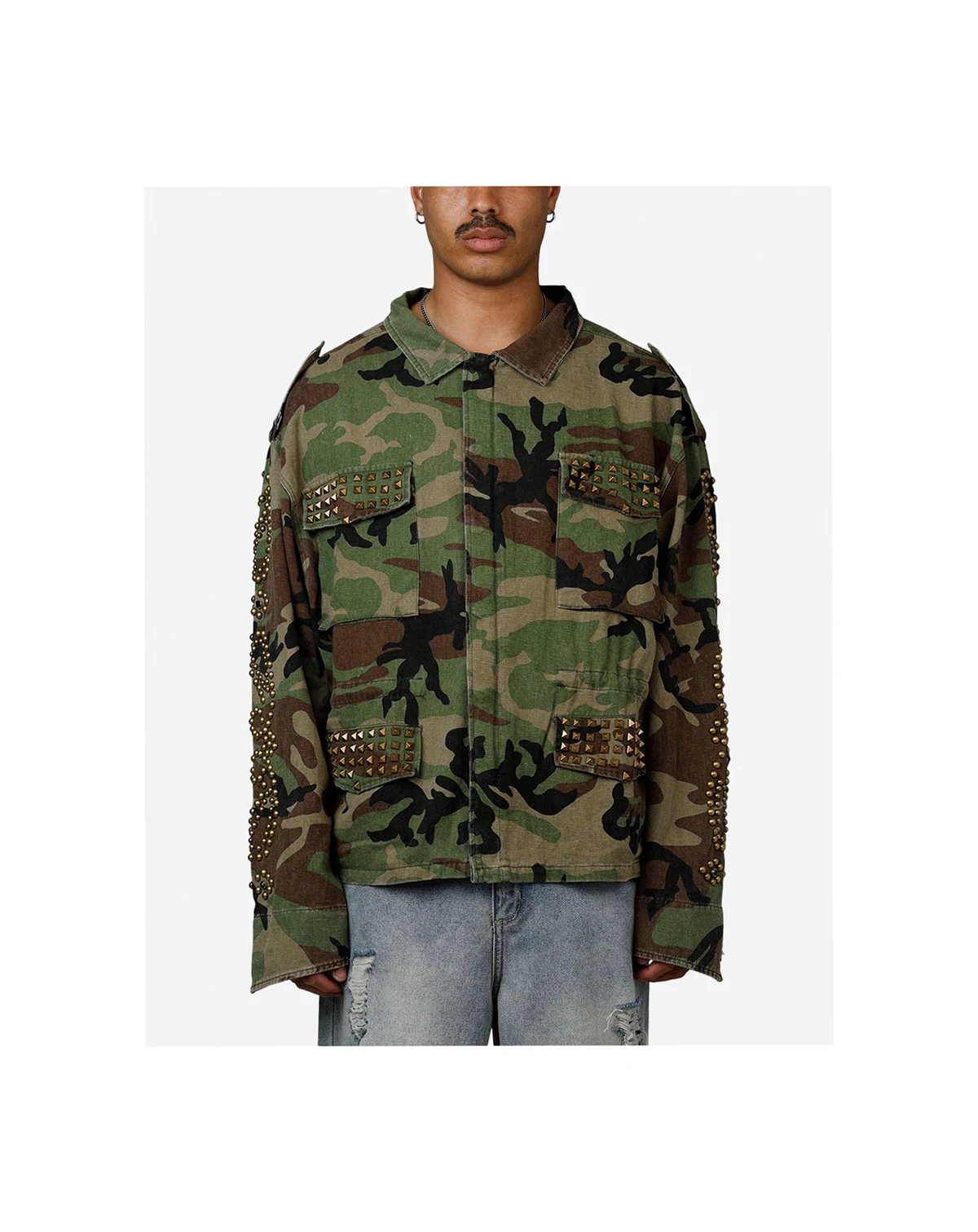 Men's Studded Camo Jacket