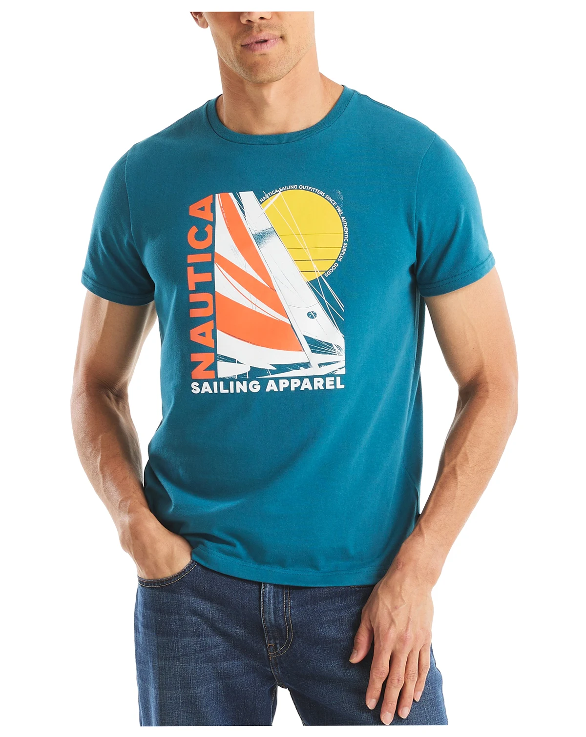 Men's Short Sleeve Modern Sailboat Graphic T-Shirt