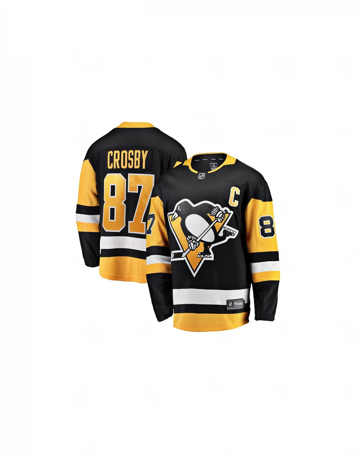 Men's Sidney Crosby Black Pittsburgh Penguins Captain Patch Home Breakaway Jersey
