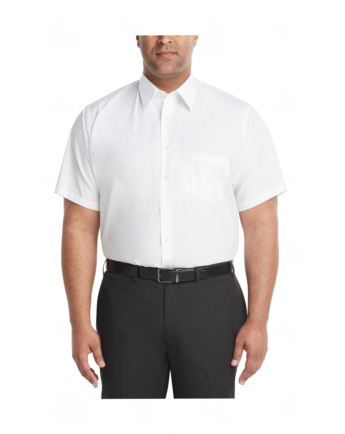Men's Big & Tall Poplin Short Sleeve Dress Shirt