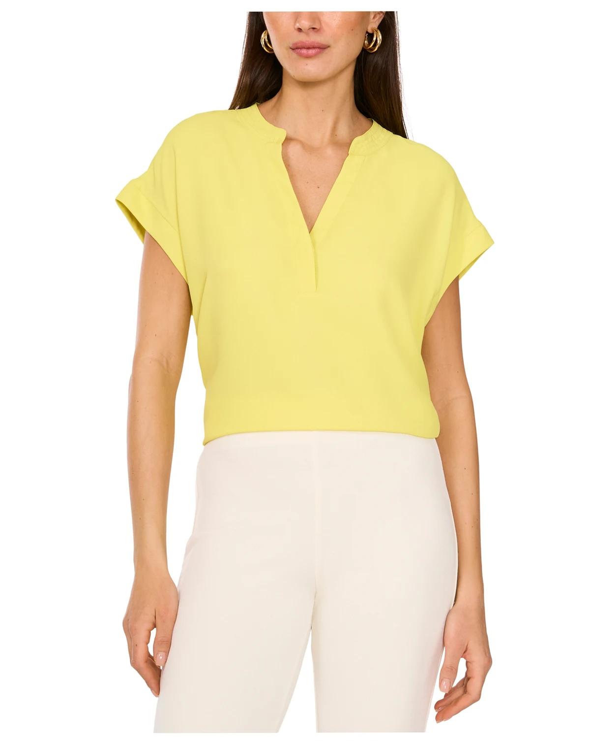 Women's V-Neck Cap-Sleeve Top