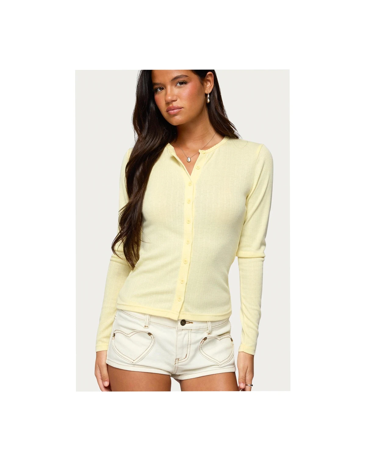 Women's Maeva Button Up Pointelle Top
