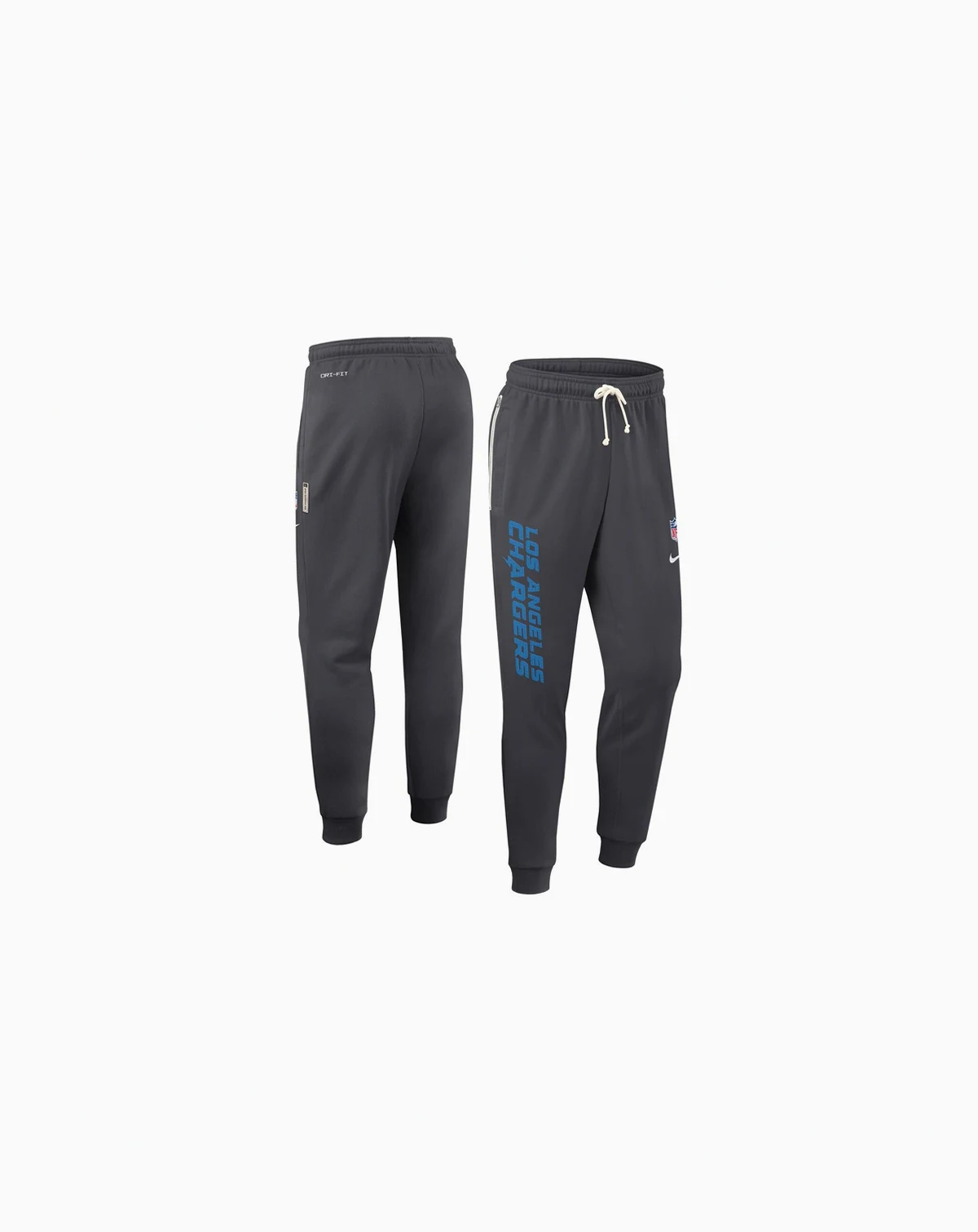Men's Anthracite Los Angeles Chargers Sideline Ground Game Performance Taper Pants