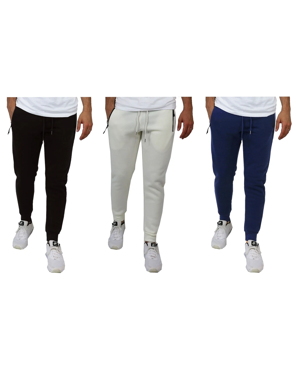 Men's Pro Star Slim Fit Fleece Lined Jogger Sweatpants, Pack of 3