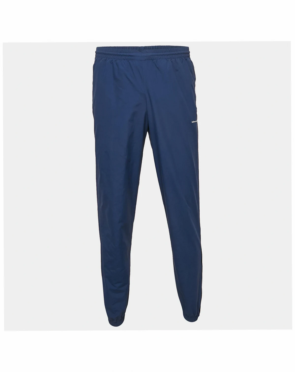 Men's Navy Blue Logo Print Nylon Pants