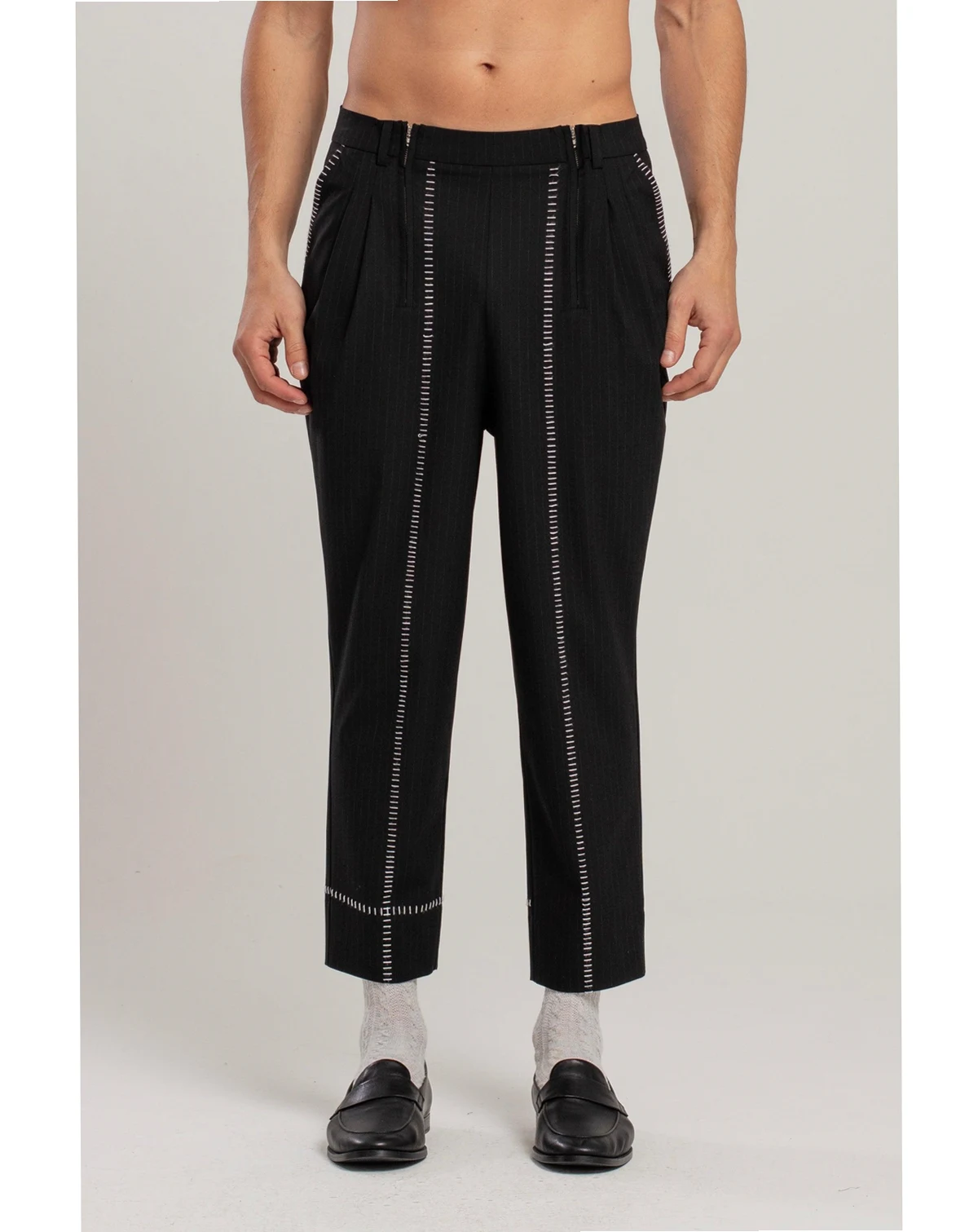 Men's Free Heaven Striped Two Zipped Pant