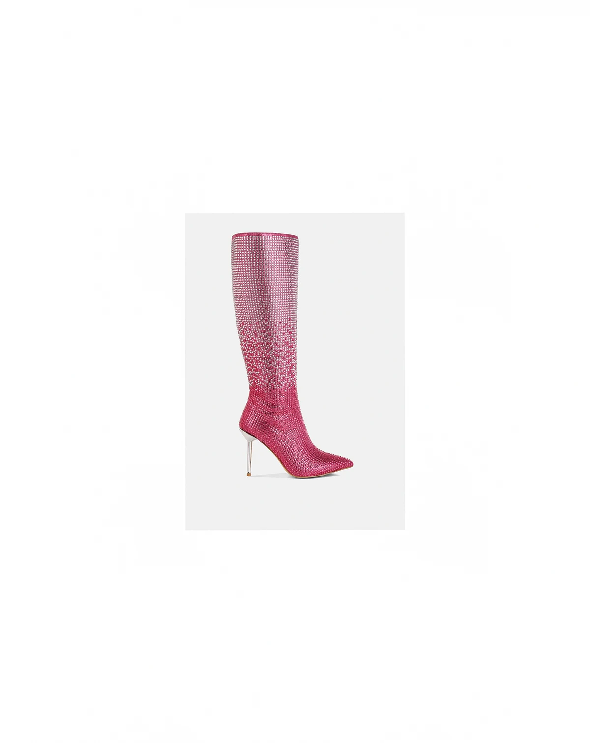 Womens Orymple Shiny Rhinestone Studded Calf Boots