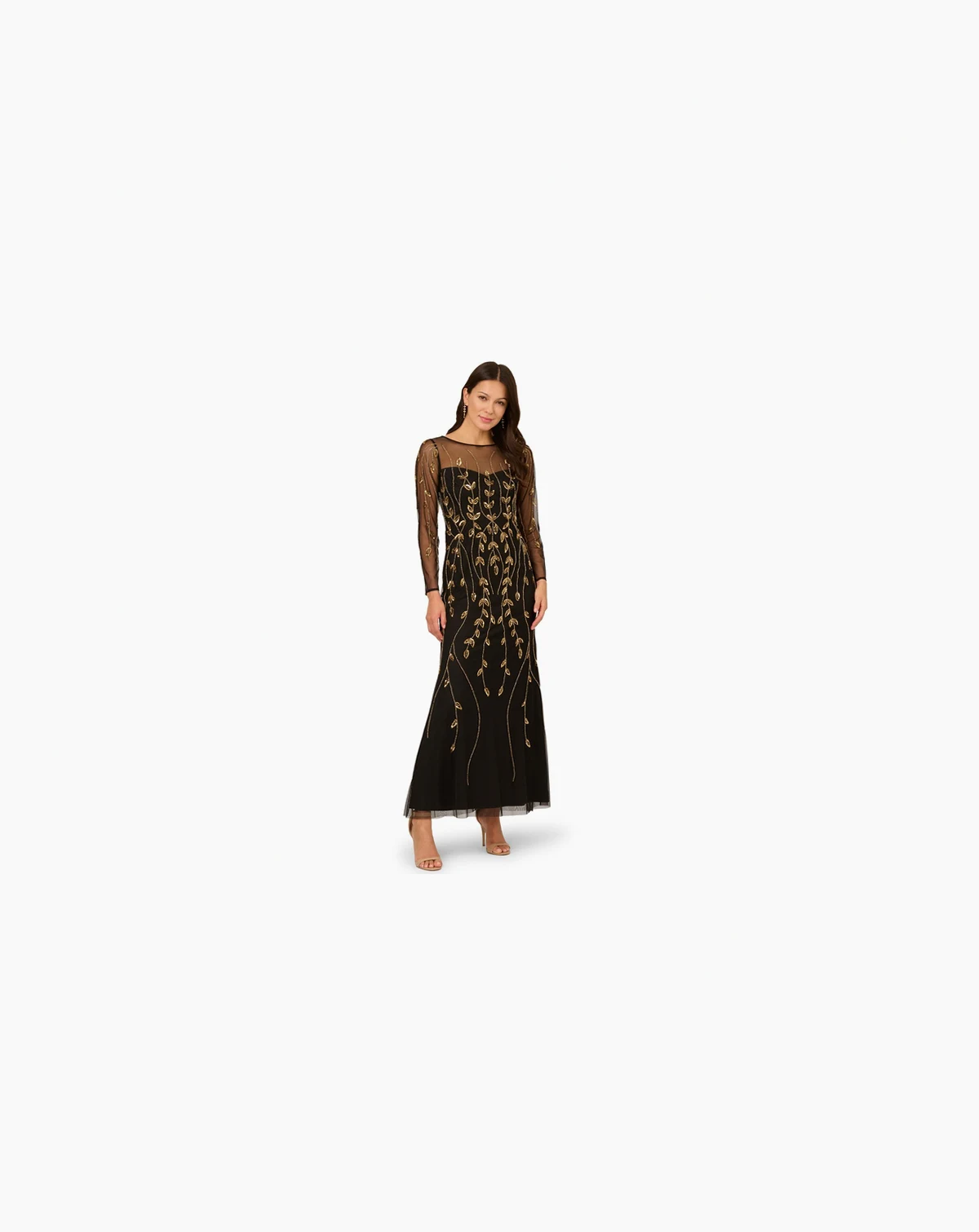 Women's Beaded Long-Sleeve Dress