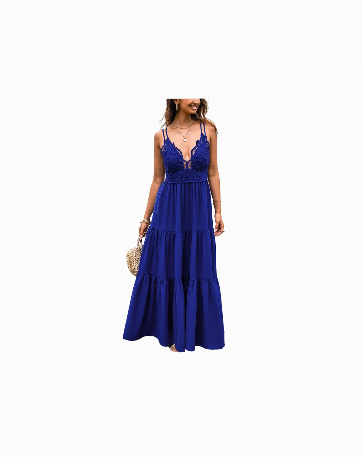 Women's Romantic Stroll Blue Maxi Beach Dress