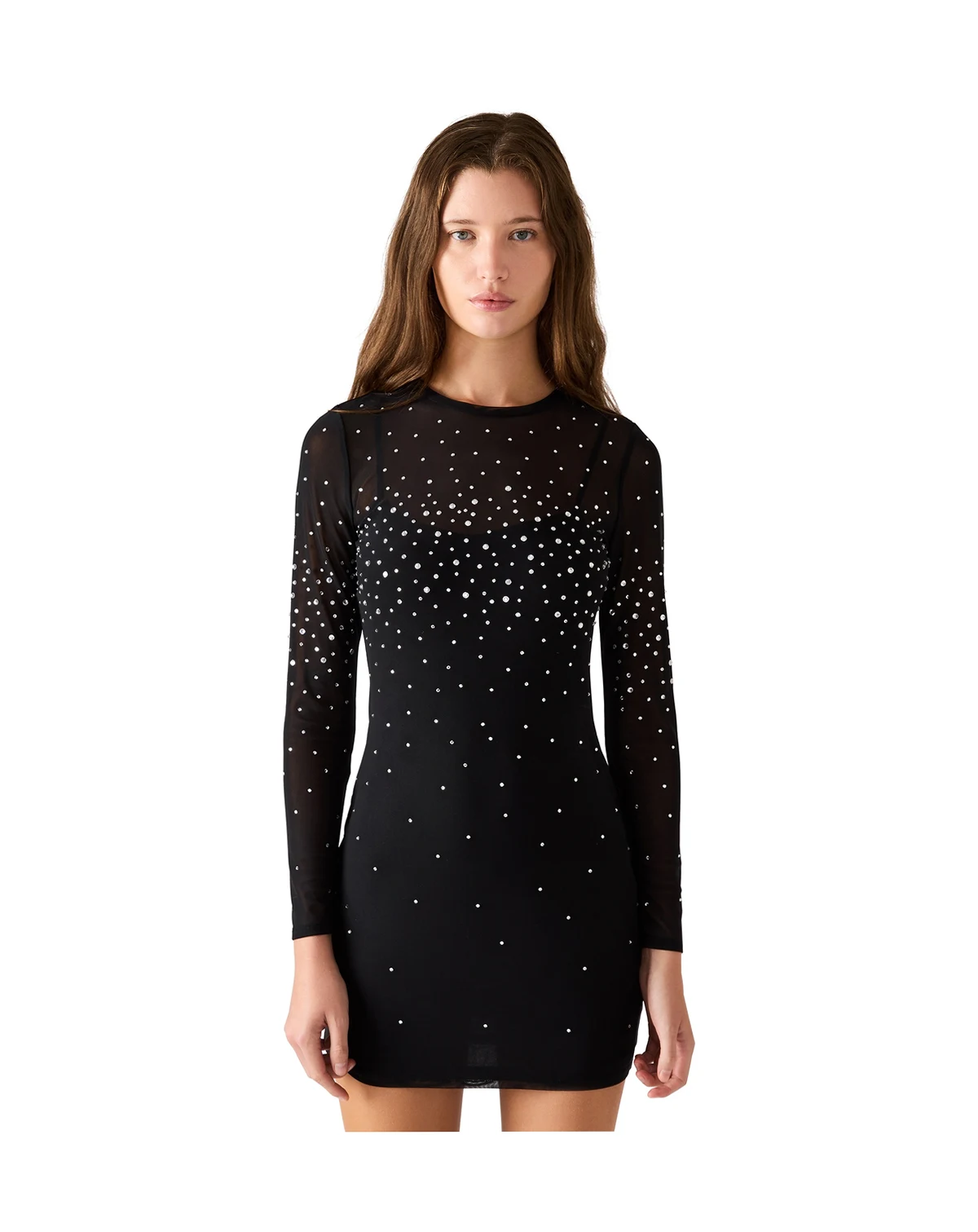 Women's Magdalence Embellished Long-Sleeve Mini Dress