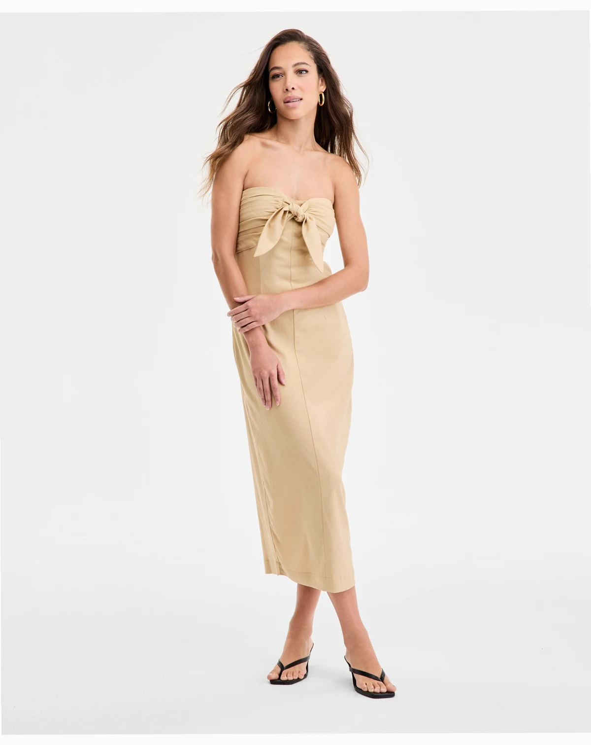 Women's Tie-Front Midi Dress, Exclusively at Macy's