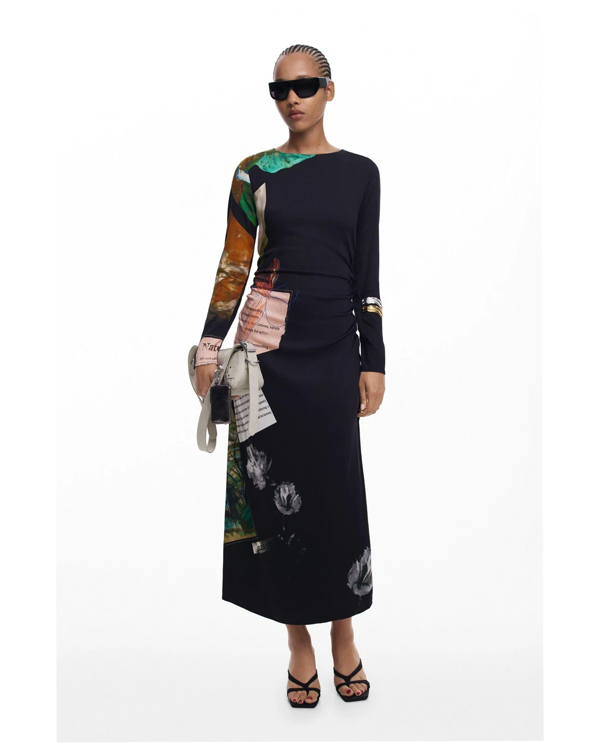 Women's Collage asymmetrical dress