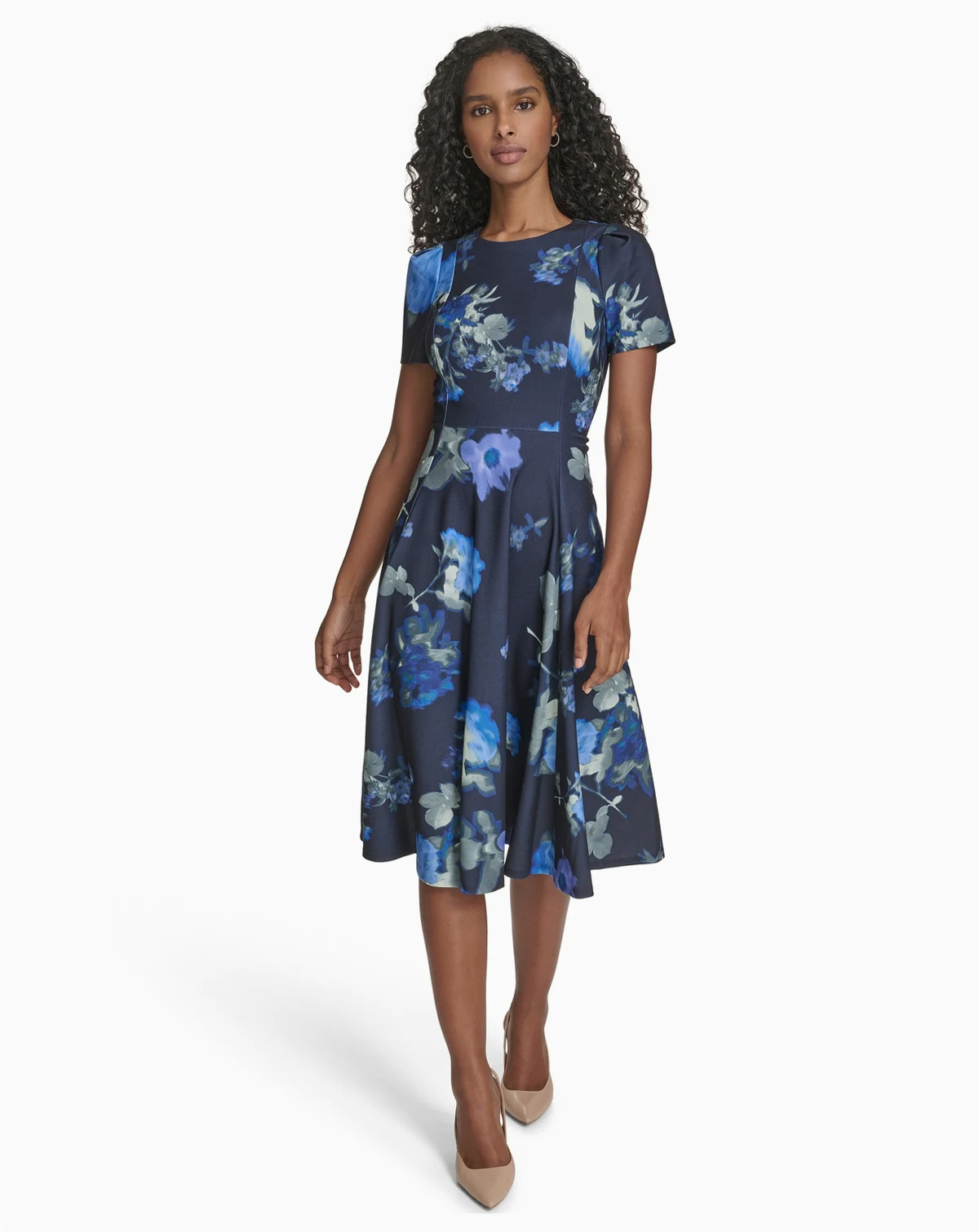 Women's Short-Sleeve Crewneck Dress