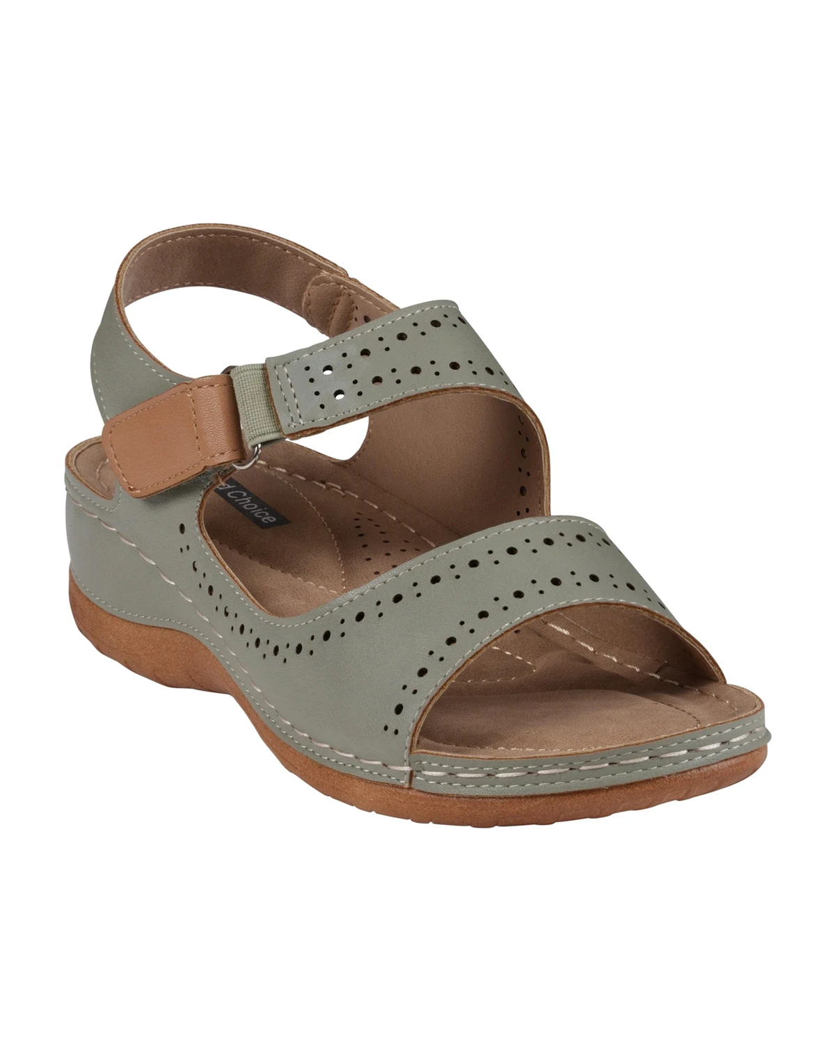 Women's Foster Perforated Double Band Flat Sandals