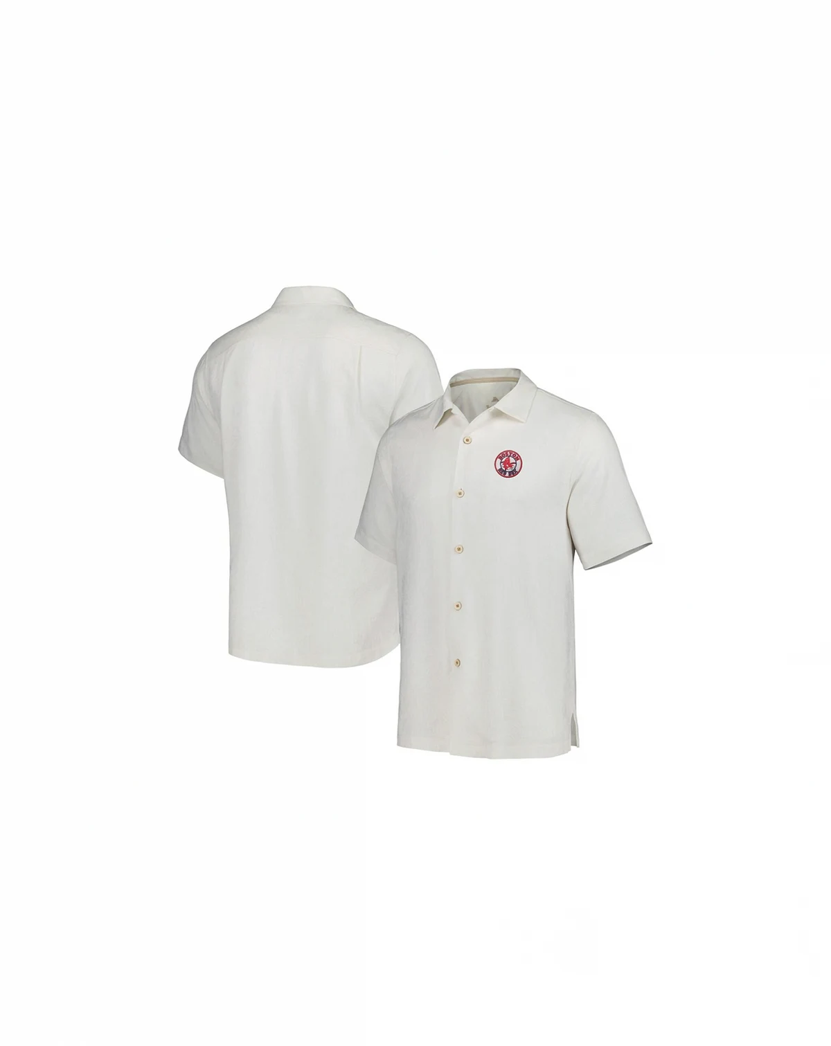 Men's White Boston Red Sox Sport Tropic Isles Camp Button-Up Shirt
