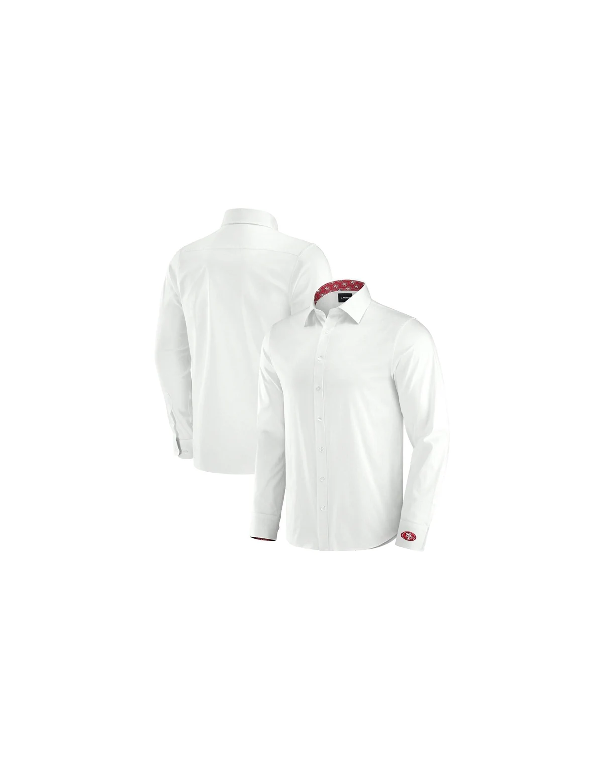Men's White San Francisco 49ers Man-In-Motion Long Sleeve Button-Up Dress Shirt