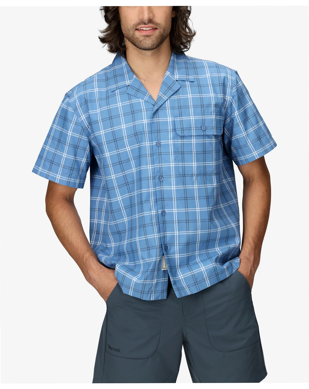 Men's AirExchange Ultraviolet Protection Factor 40 Camp Novelty Short Sleeve Shirt
