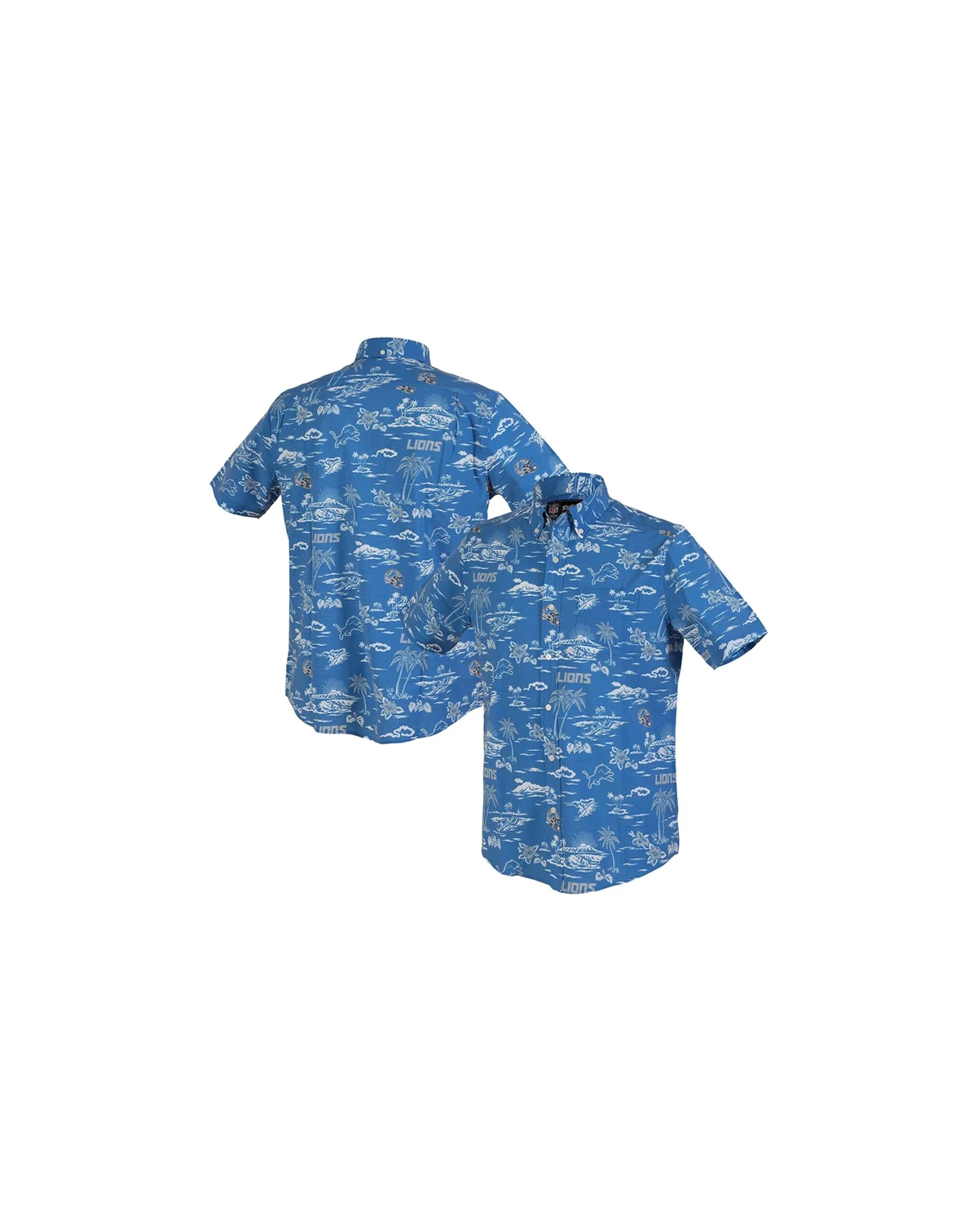 Men's Blue Detroit Lions Kekai Performance Button-Down Shirt
