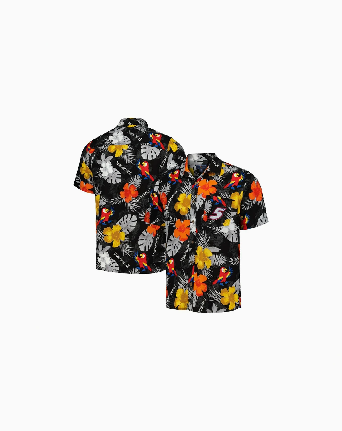 Men's Black Kyle Larson Island Life Floral Party Full-Button Shirt