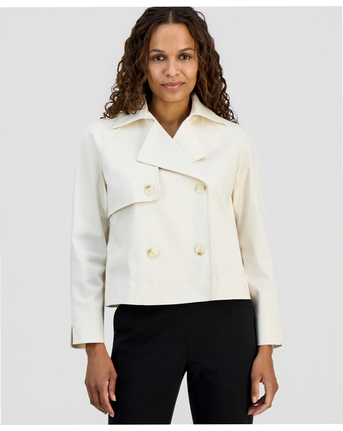 Petite Cropped Trench Jacket