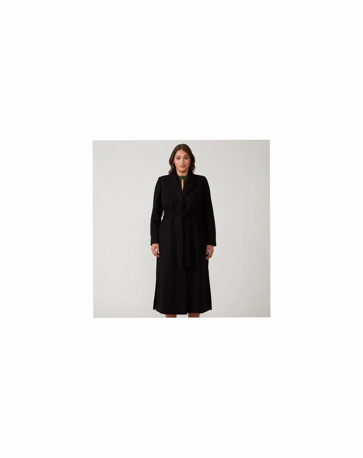 Plus Size Charmed Robe Black Long Below Knee Coat