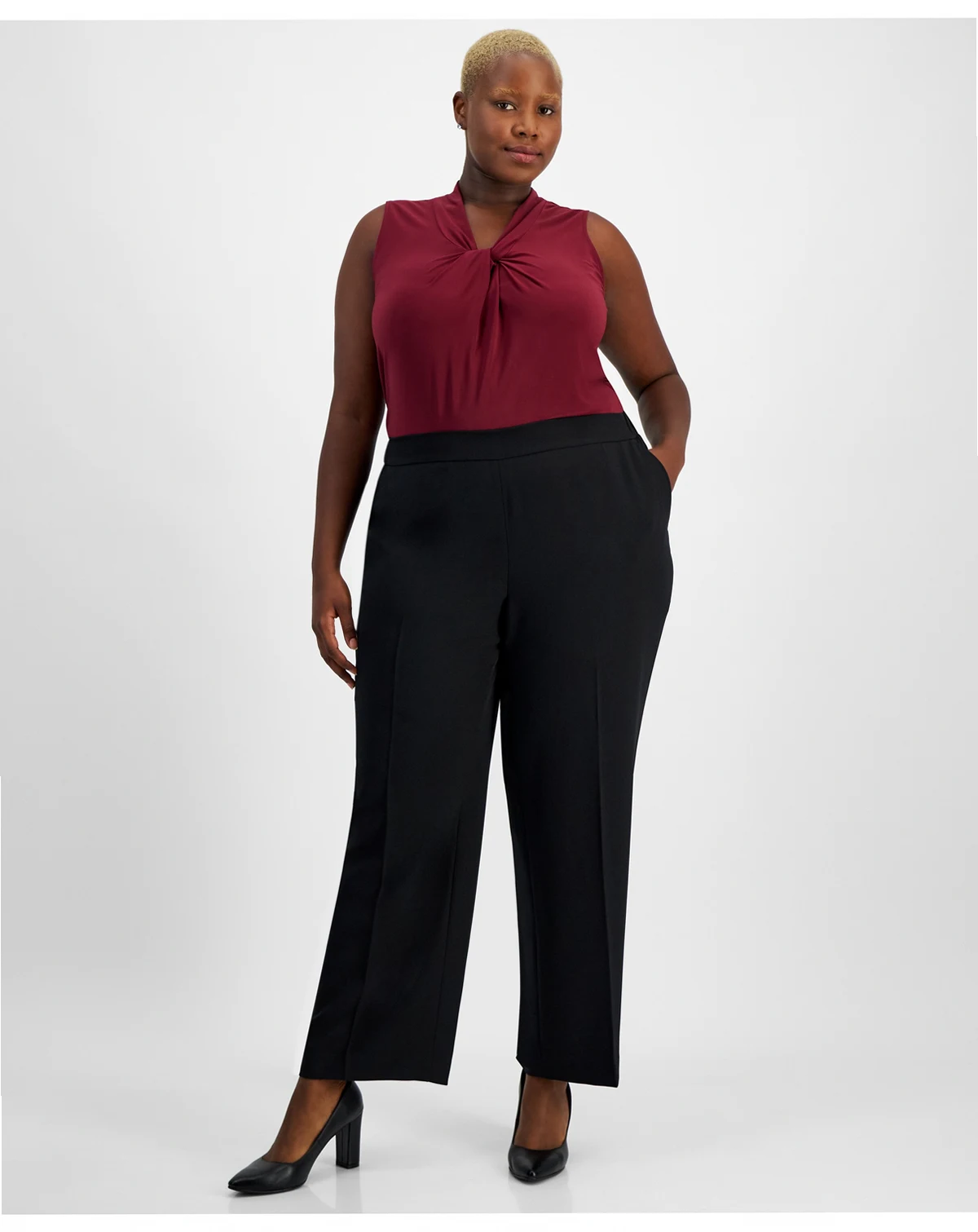 Plus Size Julia Satin Pull-On Pants