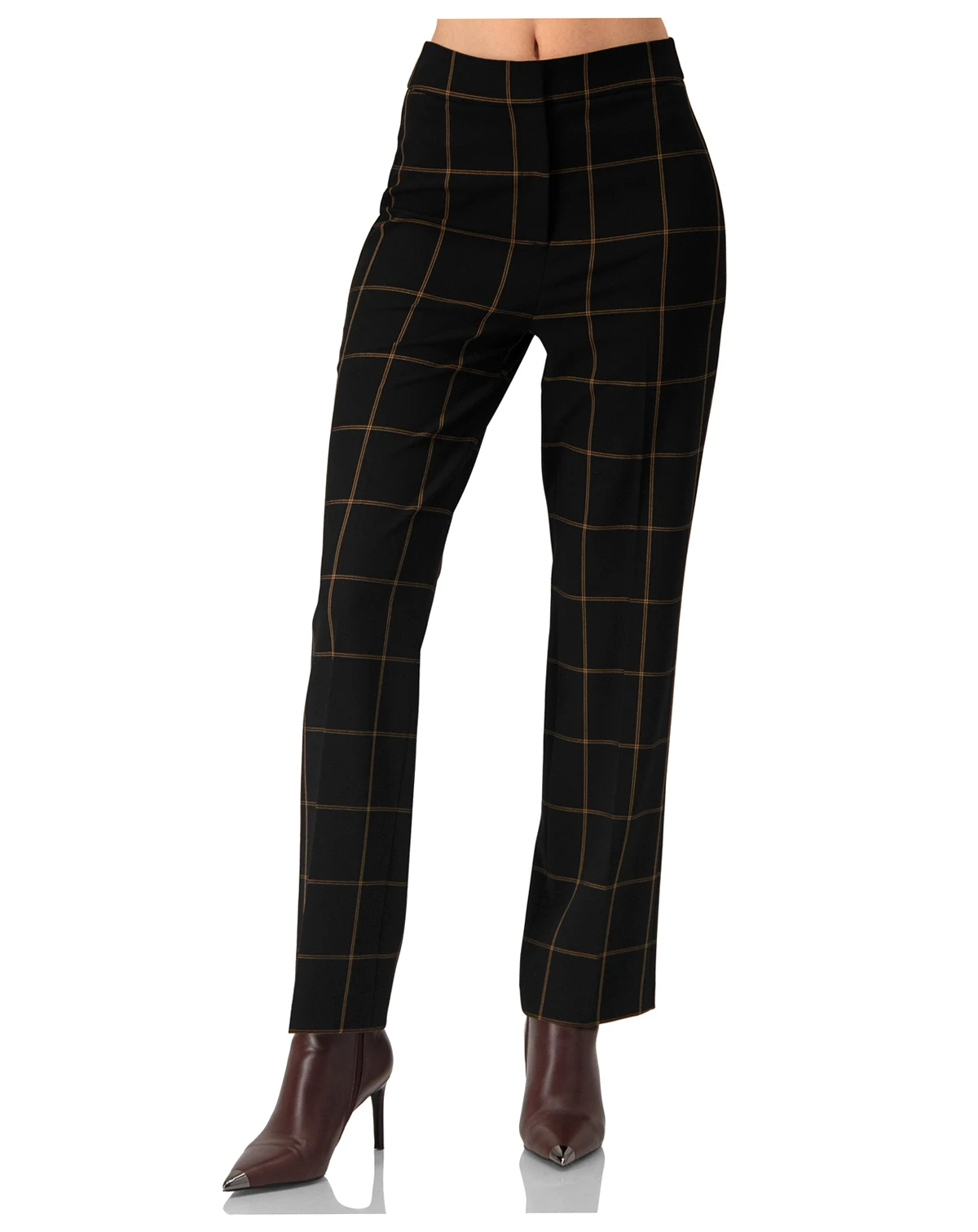 Women's Black Tailored Straight-Leg Trousers