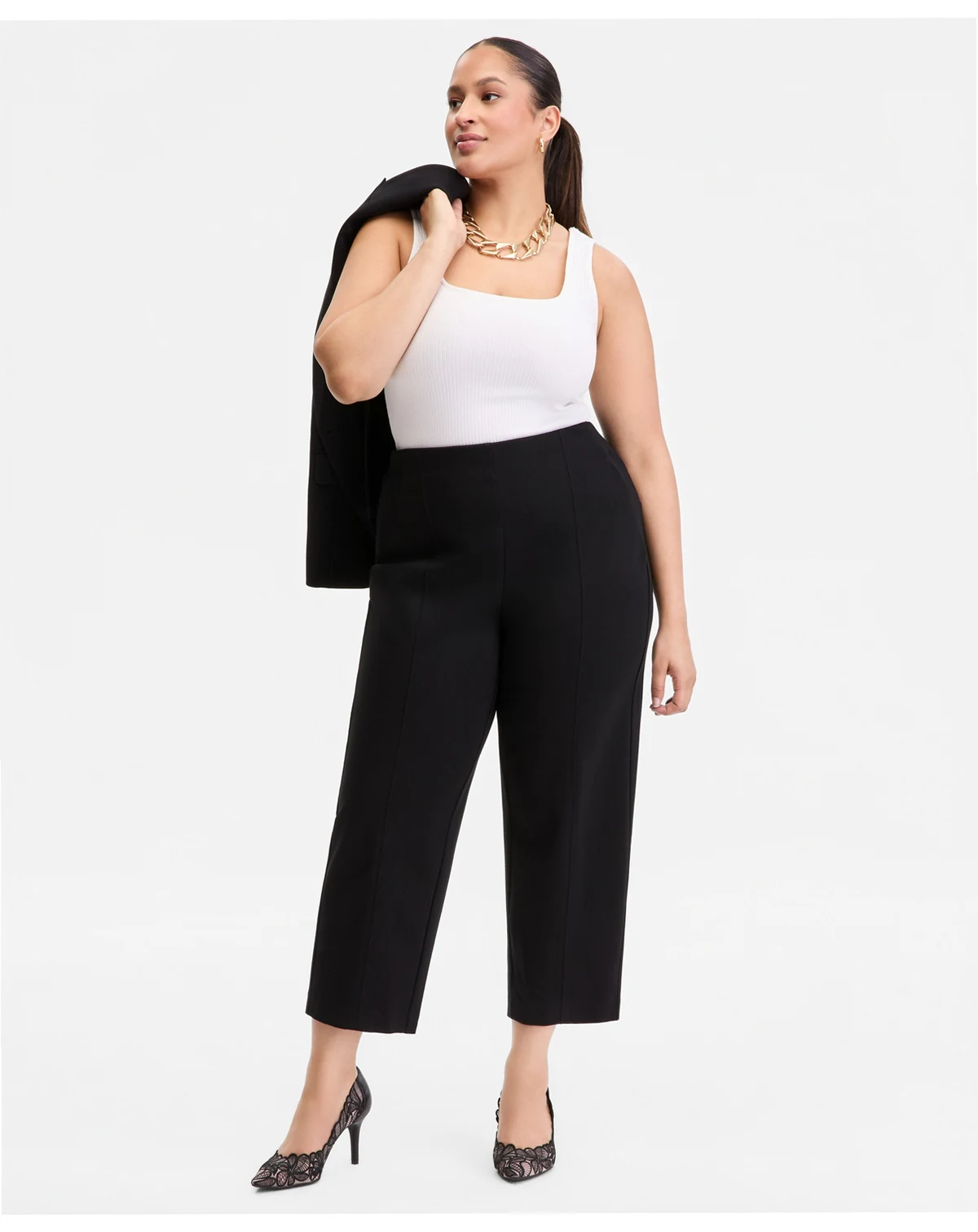 Plus Size High Rise Pull-On Ponte Pants, Macy's Exclusive