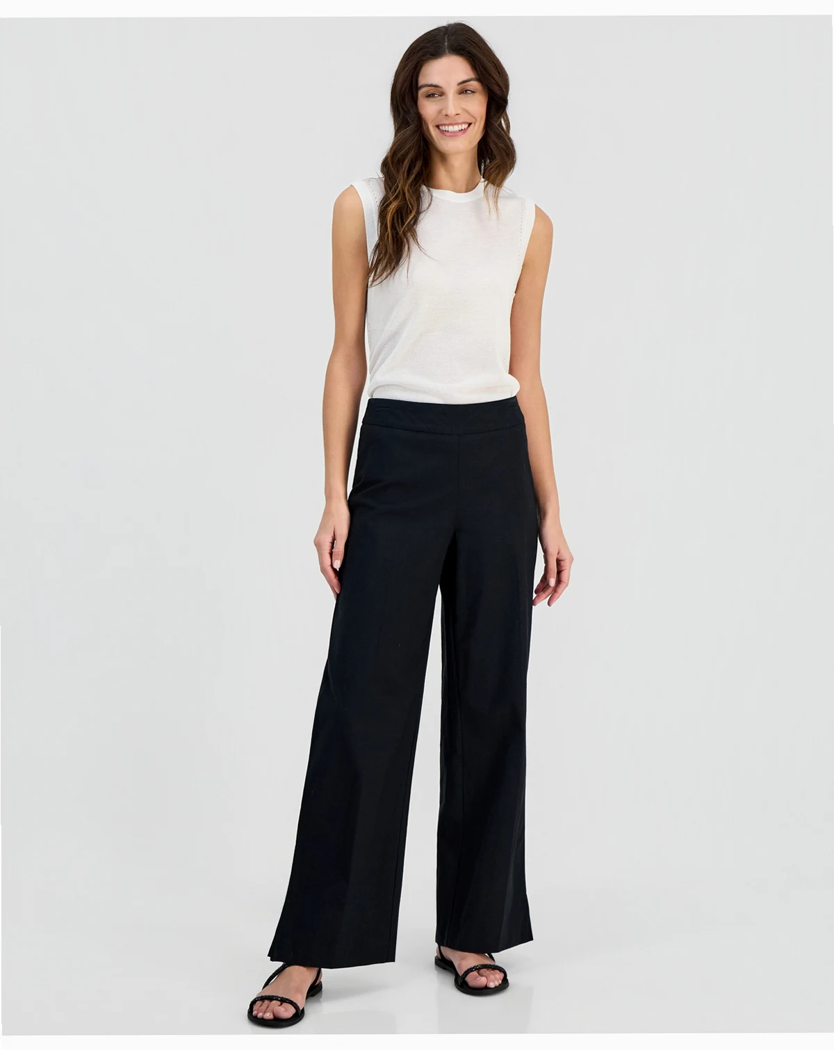 Women's Mid-Rise Pull-On Wide-Leg Pants, Macy's Exclusive