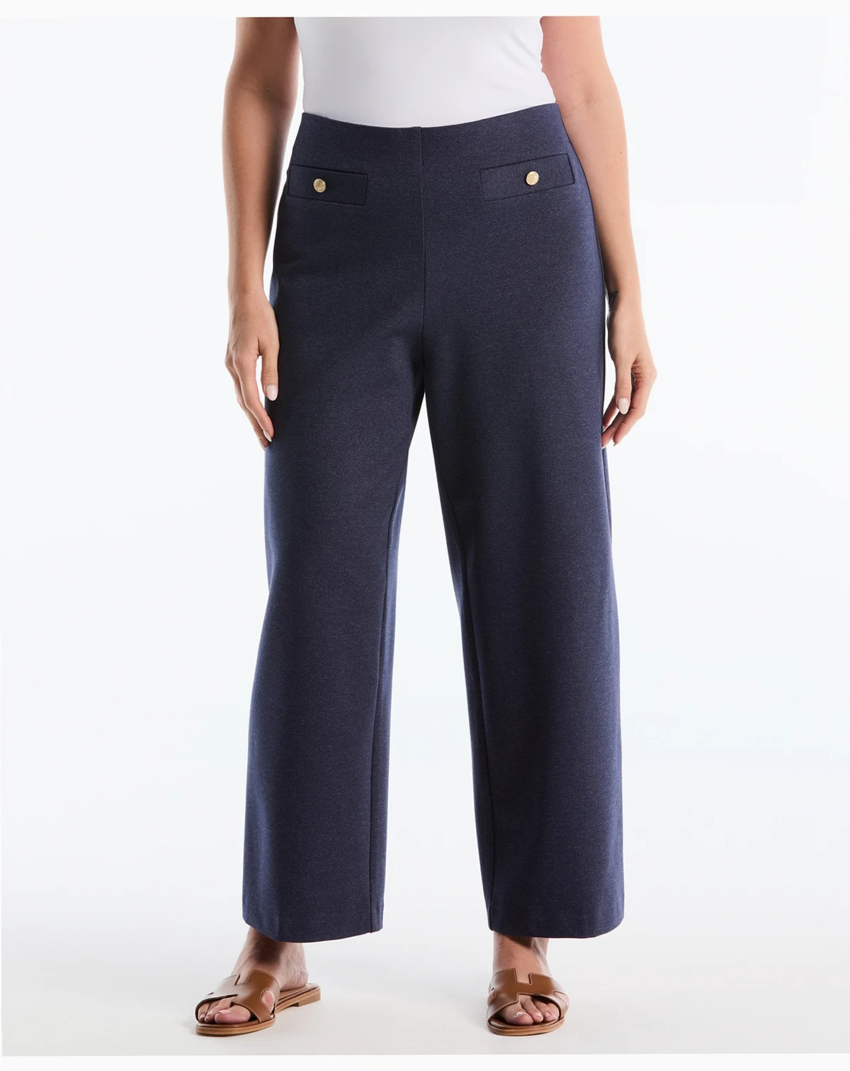 Plus Size Indigo Denim Wide-Leg Pants