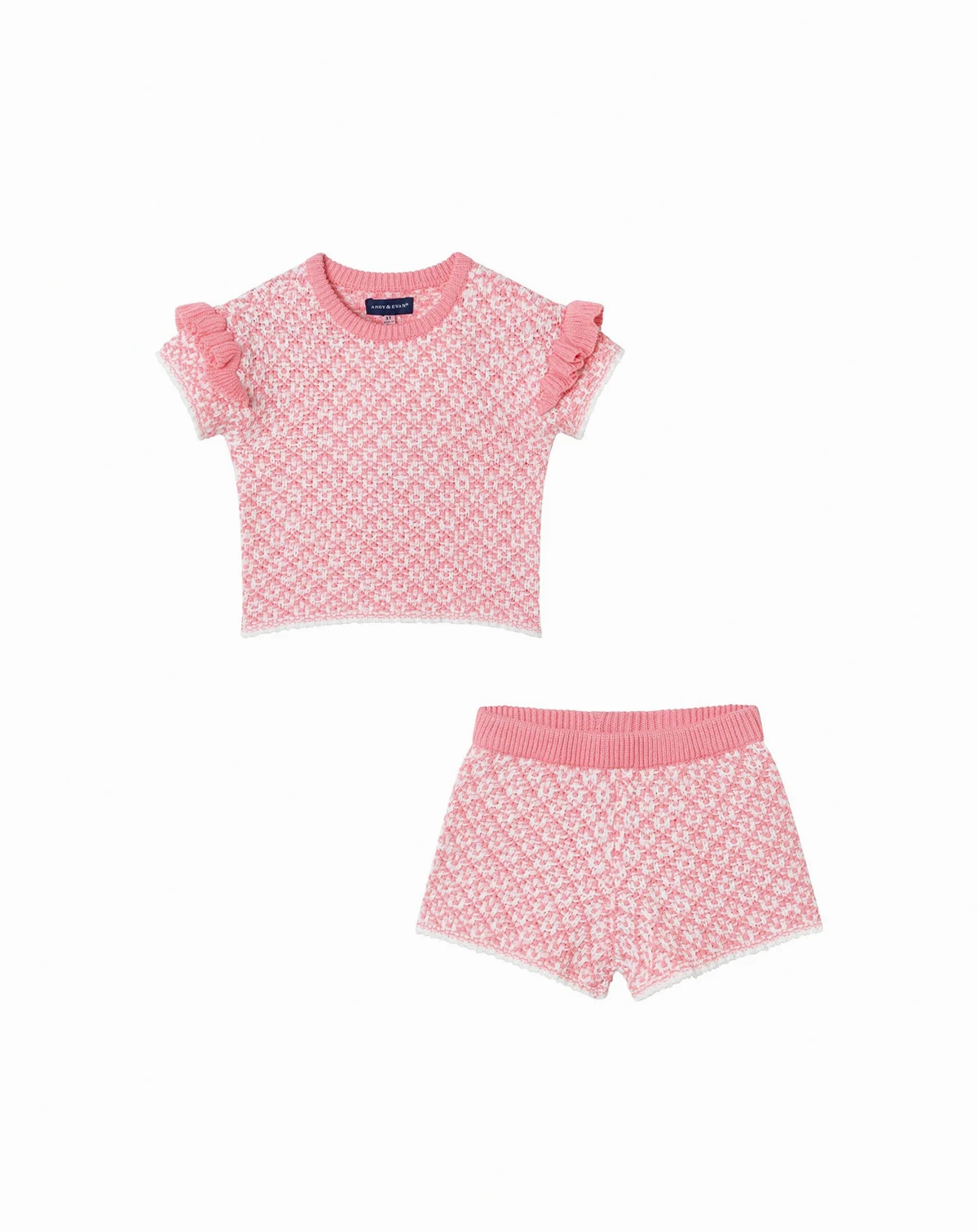 Toddler Girls Toddler/Child Pink Crochet Top & Shorts Set