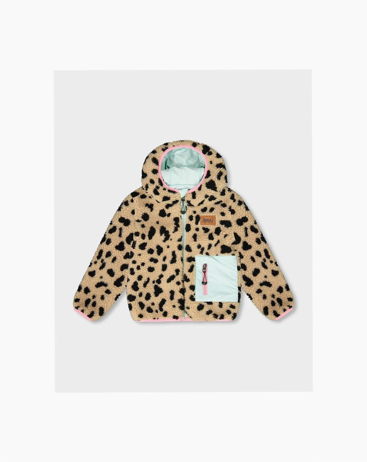 Girl Reversible Mid-Season Sherpa Jacket Leopard - Toddler|Child