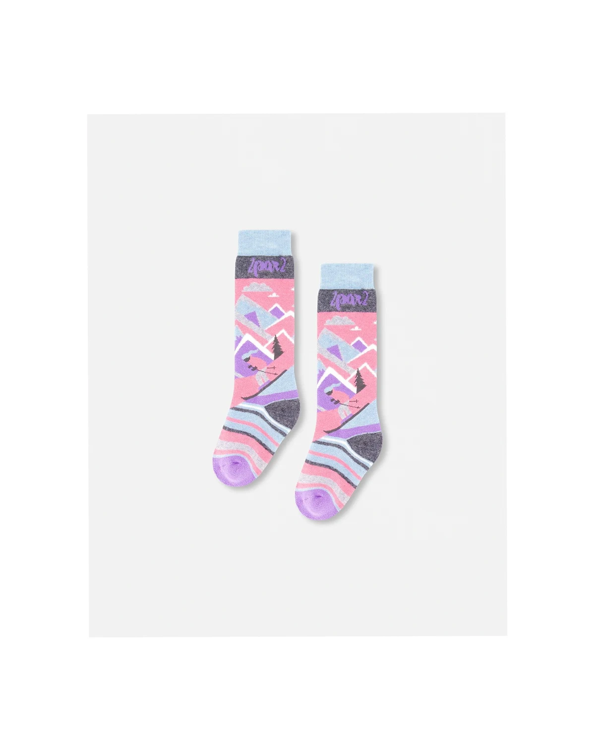 Baby Girls Winter Ski Socks with Merino Wool Pink
