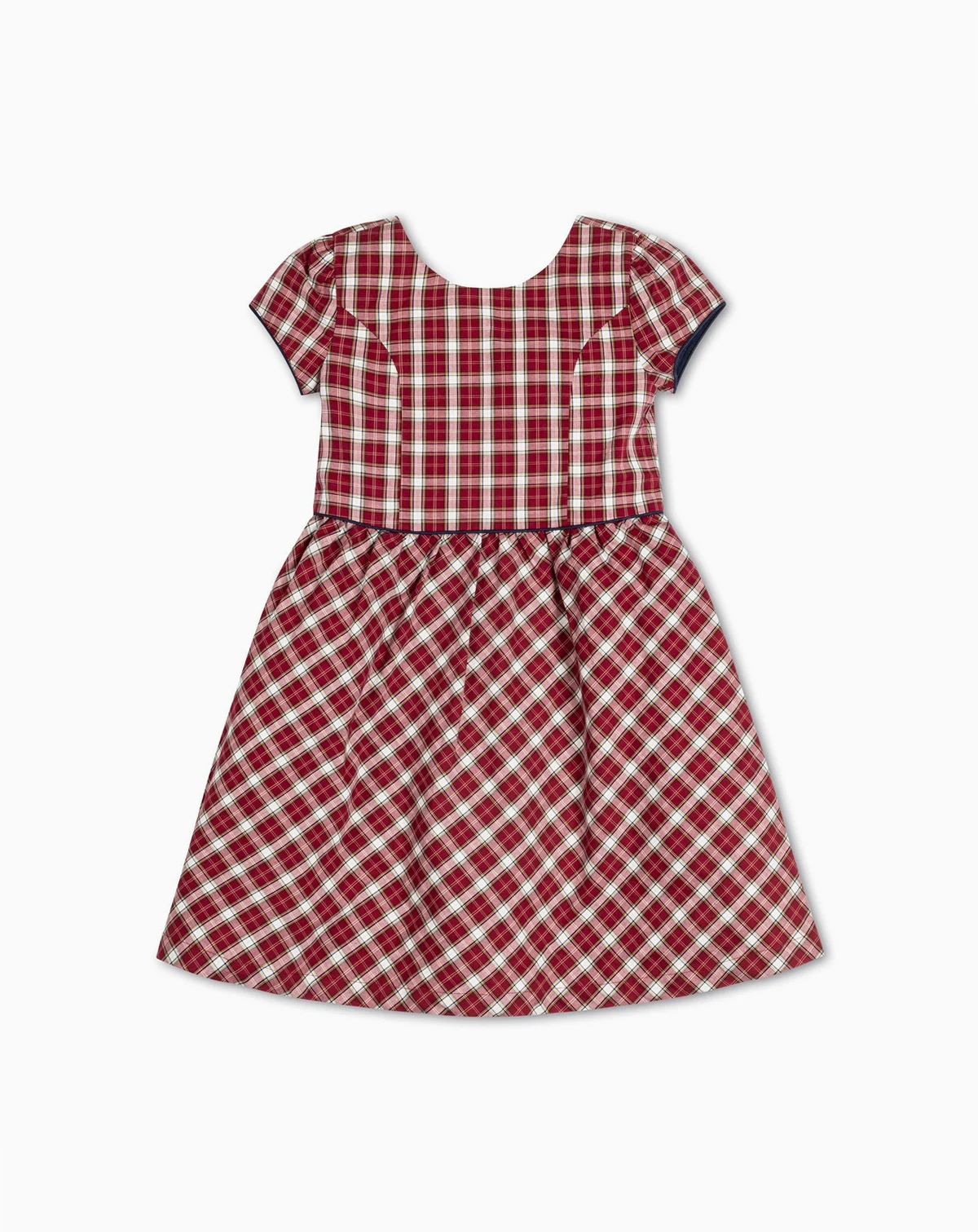 Toddler Girls Short Sleeve Button Back Schoolgirl Dress