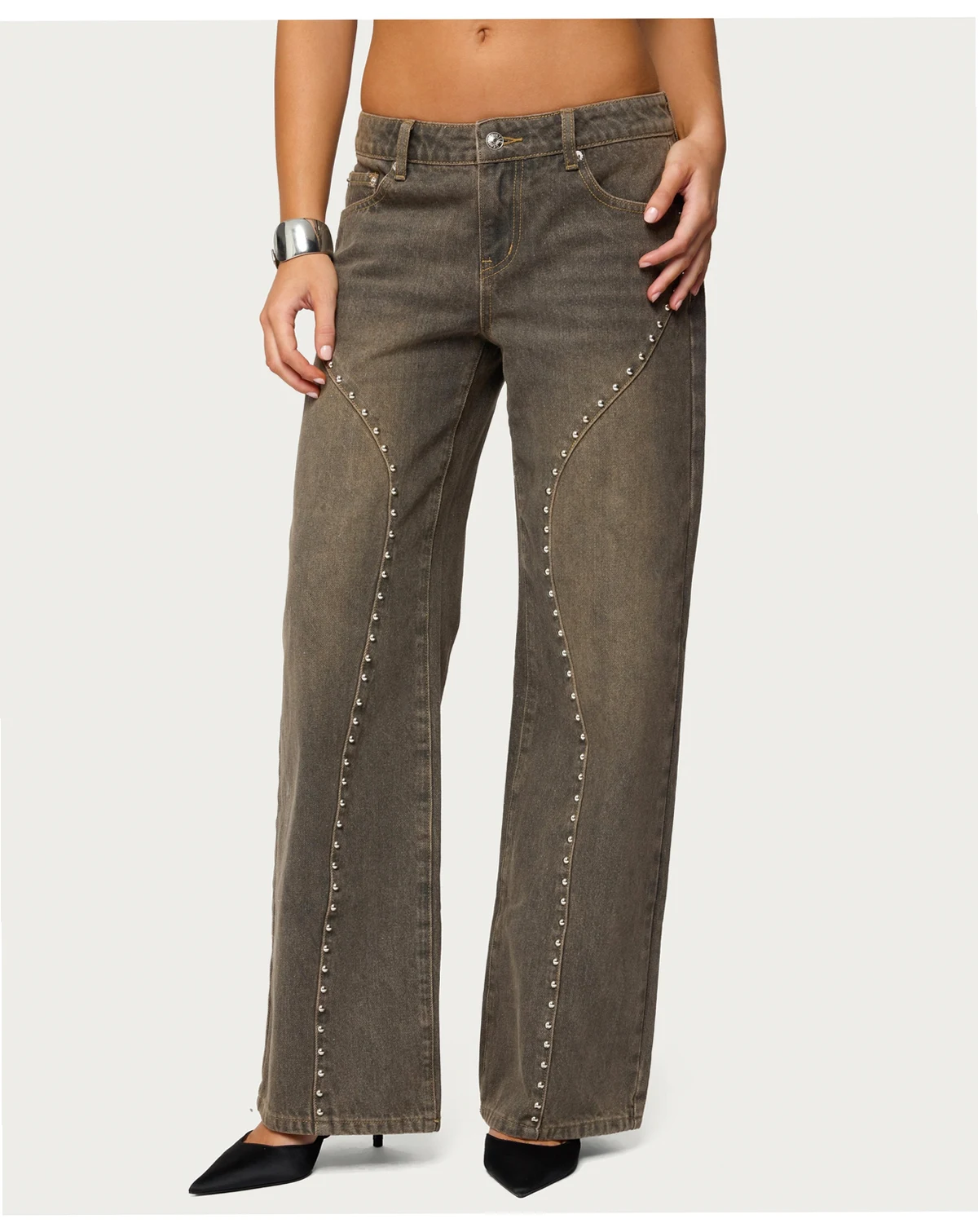 Women's Charliza Stud Low Rise Baggy Jeans