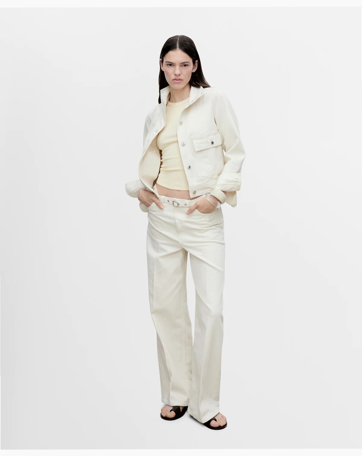 Women's Belt Wide Leg Jeans