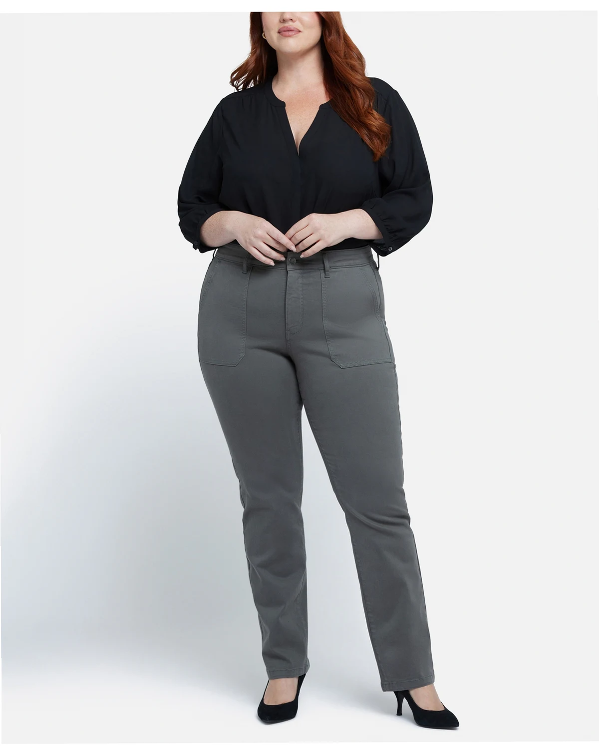 Plus Size Marilyn Straight Utility Pocket Jean