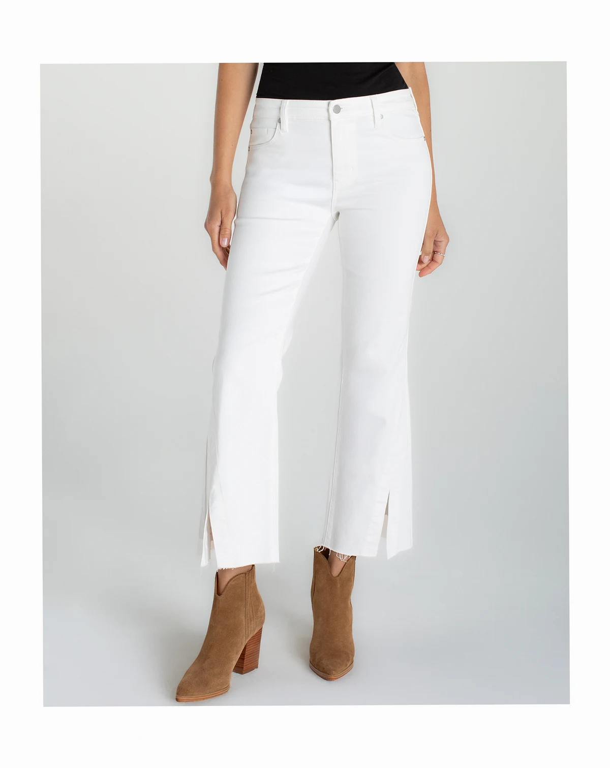 Petite Hannah Mid Rise Crop Flare Jeans