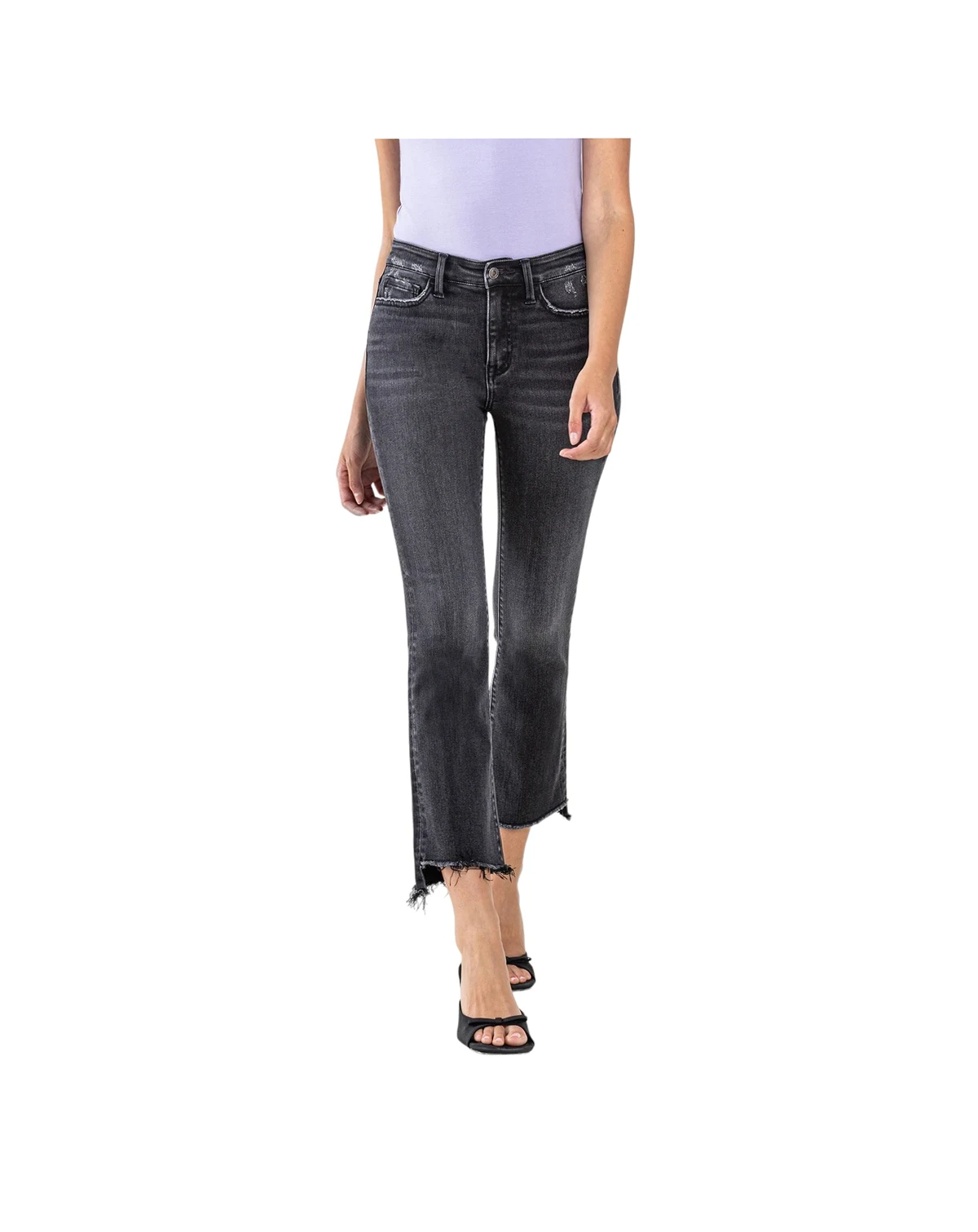 Women's High Rise Cropped Flare Jeans
