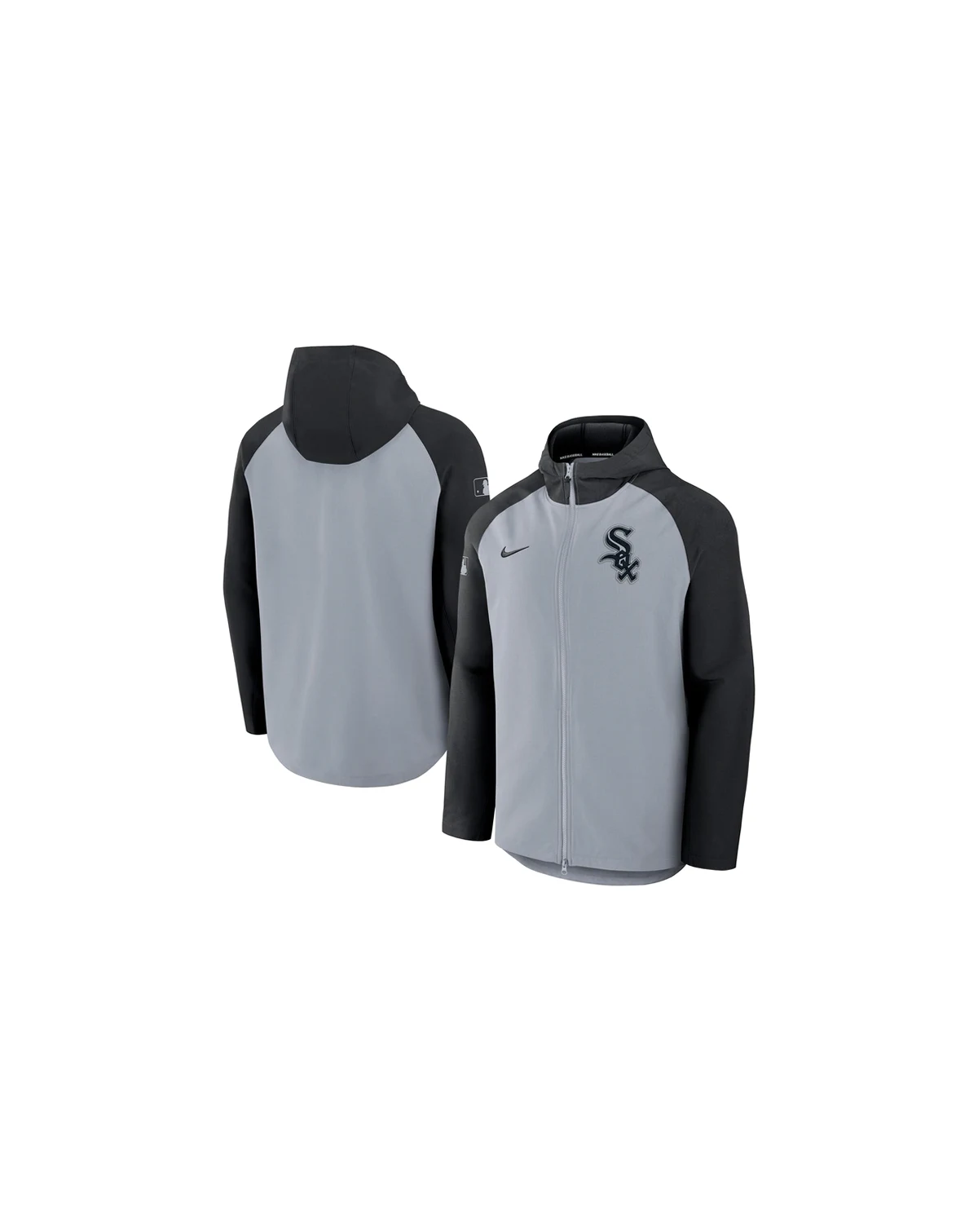Men's Gray/Black Chicago White Sox Authentic Collection Raglan Performance Full-Zip Jacket
