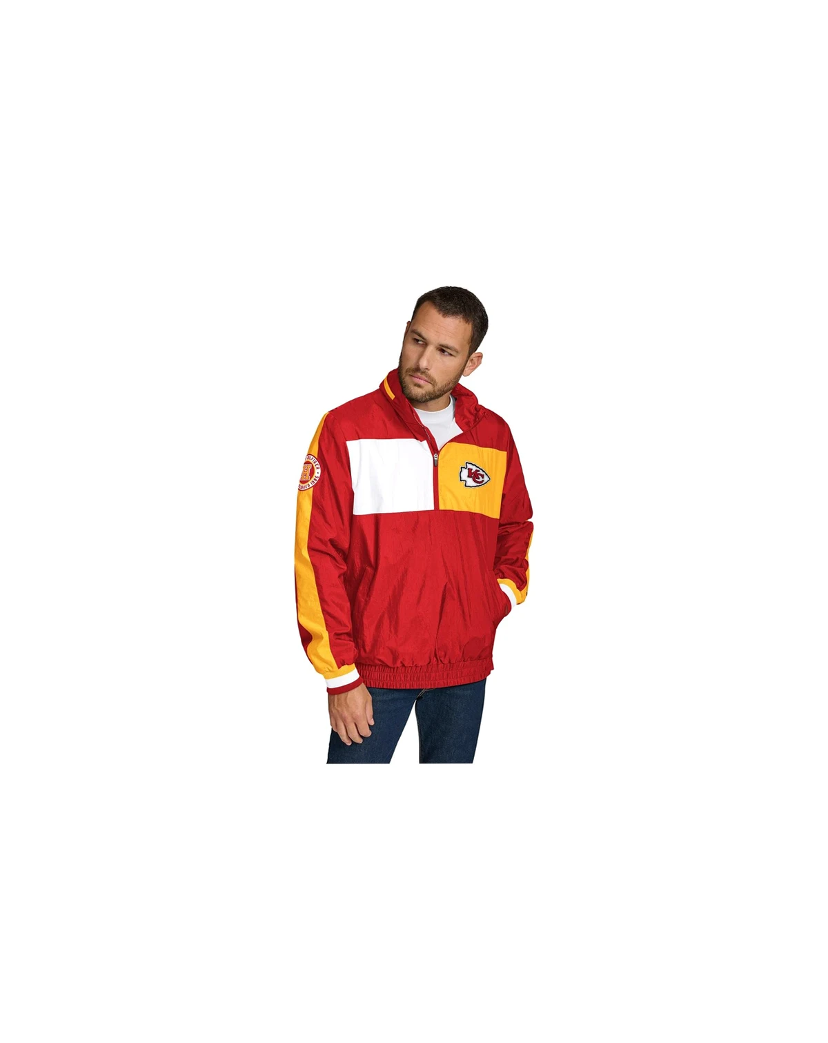 Men's Red Kansas City Chiefs Gael Lightweight Half-Zip Hoodie Jacket