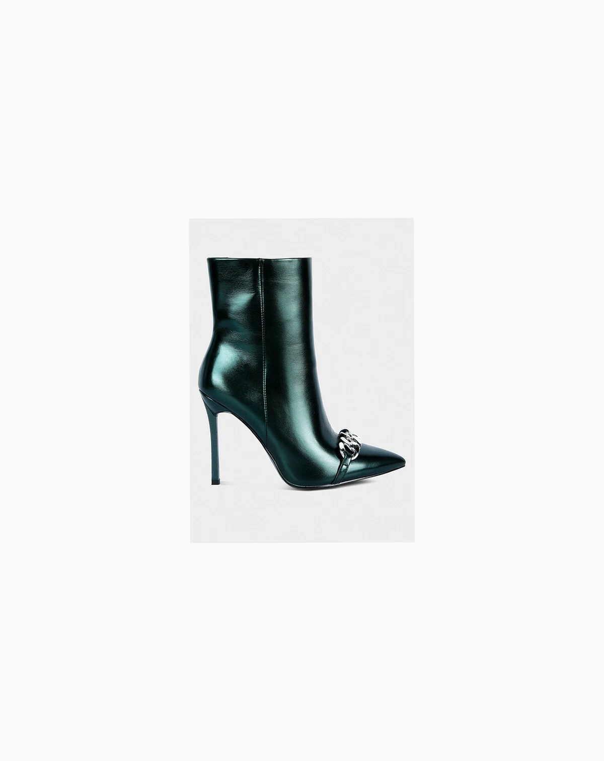Womens Firefly Metallic Chain Embellished Stiletto Ankle Boots