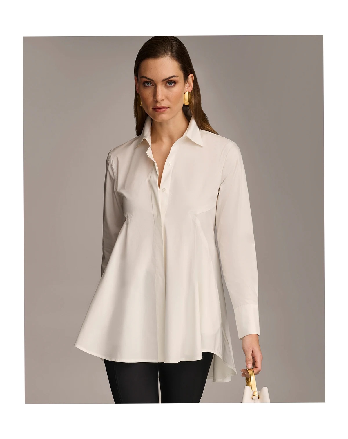 Women's A-Line Button Down Poplin Tunic