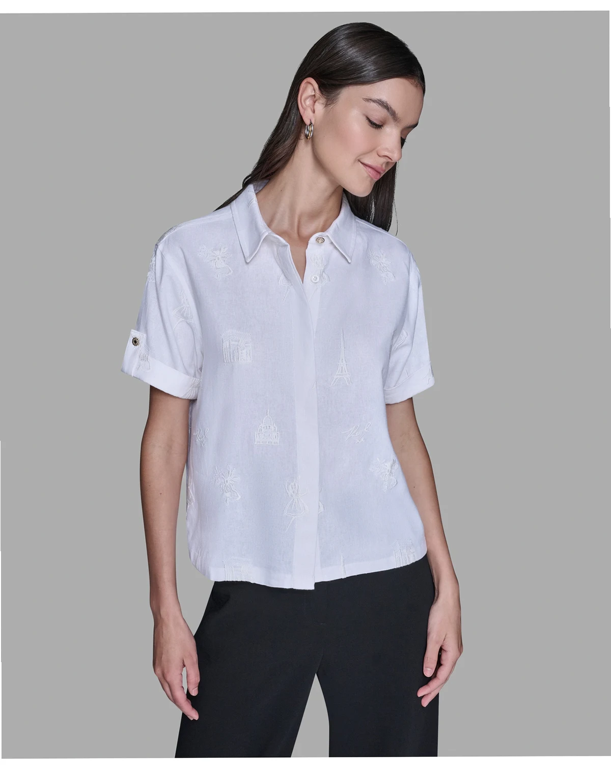 Women's Tonal Embroidered Top